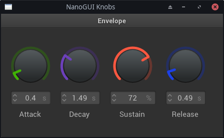 NanoGUI Knobs example app